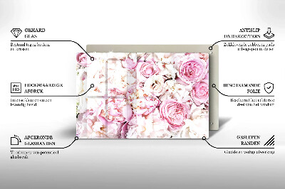 Grafkaars onderzetter rectangular Boeket pioenrozen