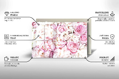 Grafkaars onderzetter rectangular Boeket pioenrozen