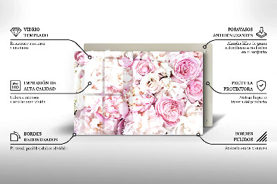 Grafkaars onderzetter rectangular Boeket pioenrozen