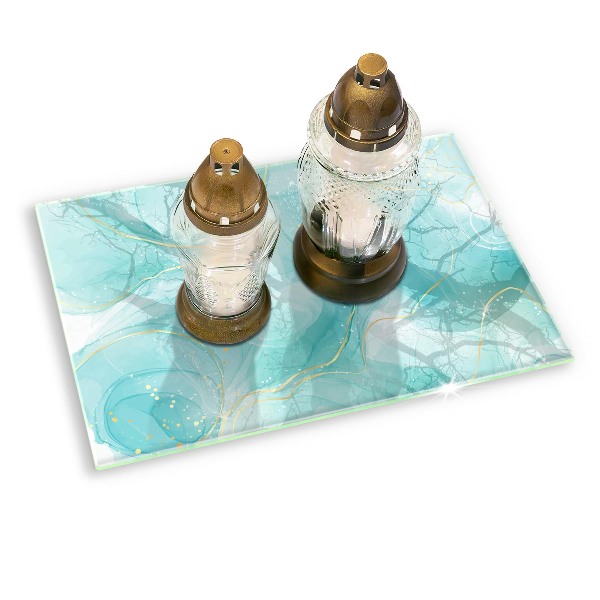 Grafkaars onderzetter rectangular Blauw en goud abstractie