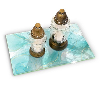 Grafkaars onderzetter rectangular Blauw en goud abstractie