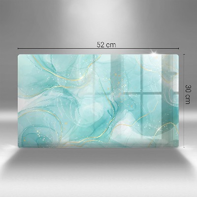 Grafkaars onderzetter rectangular Blauw en goud abstractie