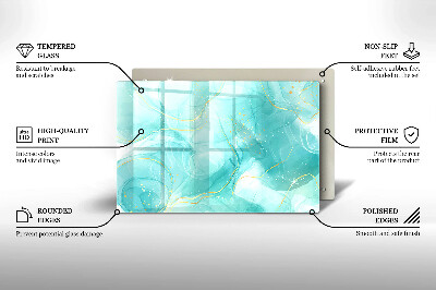 Grafkaars onderzetter rectangular Blauw en goud abstractie