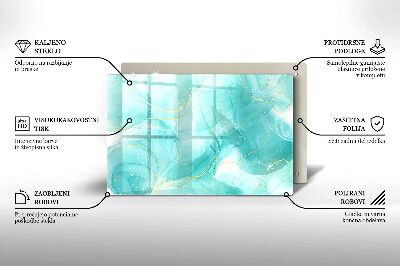 Grafkaars onderzetter rectangular Blauw en goud abstractie