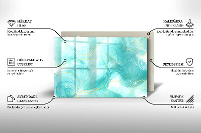 Grafkaars onderzetter rectangular Blauw en goud abstractie