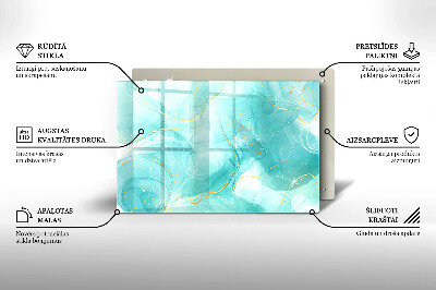 Grafkaars onderzetter rectangular Blauw en goud abstractie