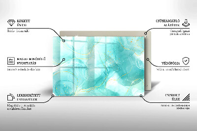 Grafkaars onderzetter rectangular Blauw en goud abstractie