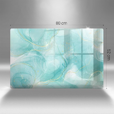 Grafkaars onderzetter rectangular Blauw en goud abstractie