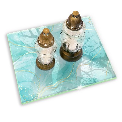 Grafkaars onderzetter rectangular Blauw en goud abstractie