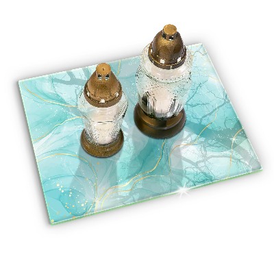 Grafkaars onderzetter rectangular Blauw en goud abstractie