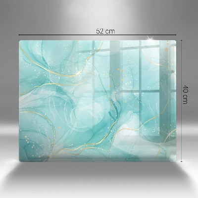 Grafkaars onderzetter rectangular Blauw en goud abstractie