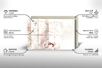 Grafkaars onderzetter rectangular Pastel pioenrozen