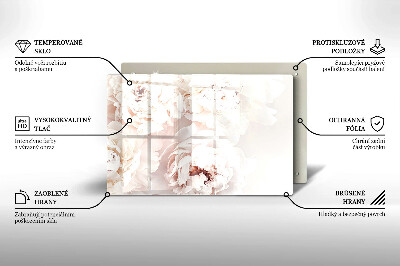 Grafkaars onderzetter rectangular Pastel pioenrozen