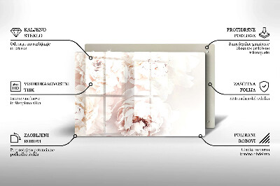 Grafkaars onderzetter rectangular Pastel pioenrozen