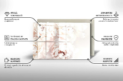 Grafkaars onderzetter rectangular Pastel pioenrozen