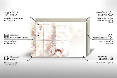 Grafkaars onderzetter rectangular Pastel pioenrozen