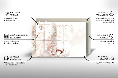 Grafkaars onderzetter rectangular Pastel pioenrozen