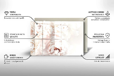 Grafkaars onderzetter rectangular Pastel pioenrozen