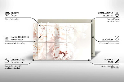 Grafkaars onderzetter rectangular Pastel pioenrozen