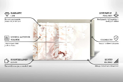 Grafkaars onderzetter rectangular Pastel pioenrozen