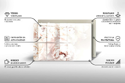 Grafkaars onderzetter rectangular Pastel pioenrozen