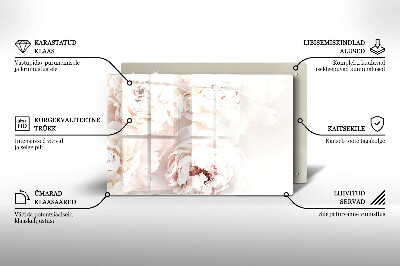 Grafkaars onderzetter rectangular Pastel pioenrozen