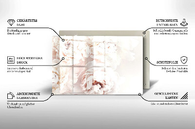 Grafkaars onderzetter rectangular Pastel pioenrozen