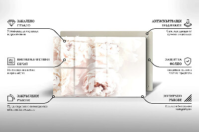 Grafkaars onderzetter rectangular Pastel pioenrozen