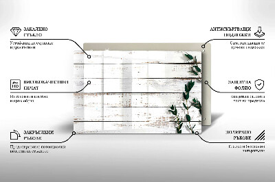 Grafkaars onderzetter rectangular Oude planken en bladeren