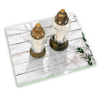 Grafkaars onderzetter rectangular Oude planken en bladeren