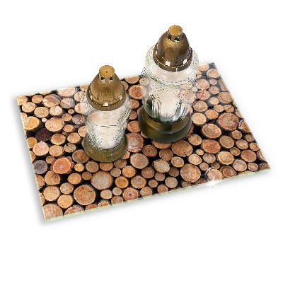 Grafkaars onderzetter rectangular Boomstammen