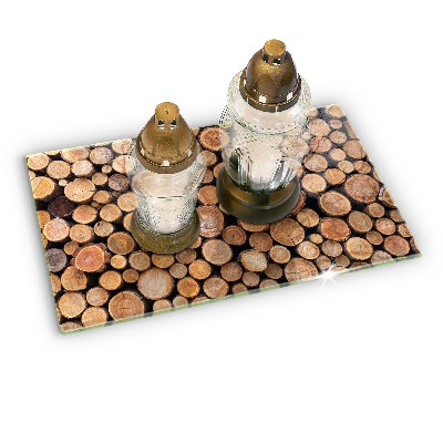 Grafkaars onderzetter rectangular Boomstammen