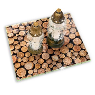 Grafkaars onderzetter rectangular Boomstammen