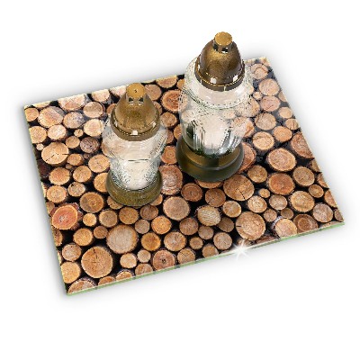 Grafkaars onderzetter rectangular Boomstammen