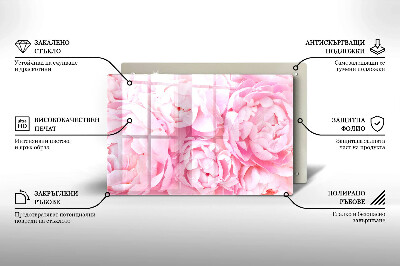 Grafkaars onderzetter rectangular Delicate pioenrozen