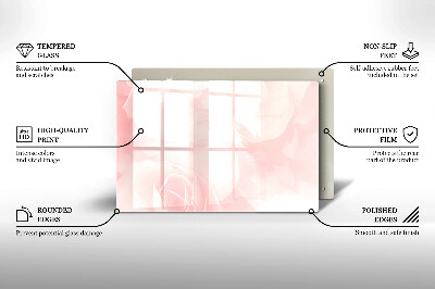 Grafkaars onderzetter rectangular Pastelkleurige rozenachtergrond