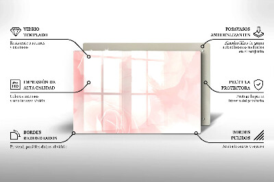 Grafkaars onderzetter rectangular Pastelkleurige rozenachtergrond