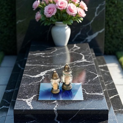 Grafkaars onderzetter rectangular Blauwe kleur