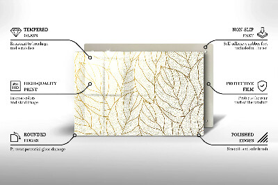 Grafkaars onderzetter rectangular Lijnkunst bladpatroon