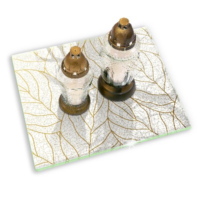 Grafkaars onderzetter rectangular Lijnkunst bladpatroon