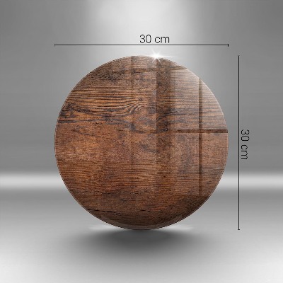 Glasplaat voor grafkaars Donker houten bord