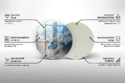 Glasplaat voor grafkaars Marmeren textuur