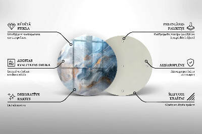 Glasplaat voor grafkaars Marmeren textuur
