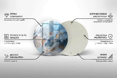 Glasplaat voor grafkaars Marmeren textuur