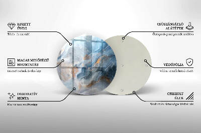 Glasplaat voor grafkaars Marmeren textuur