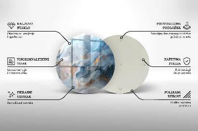 Glasplaat voor grafkaars Marmeren textuur