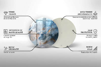 Glasplaat voor grafkaars Marmeren textuur