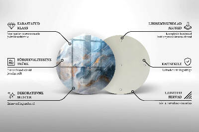 Glasplaat voor grafkaars Marmeren textuur