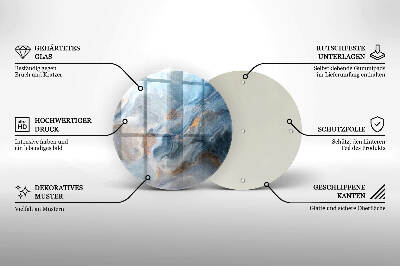 Glasplaat voor grafkaars Marmeren textuur
