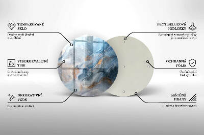 Glasplaat voor grafkaars Marmeren textuur